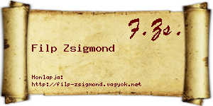 Filp Zsigmond névjegykártya